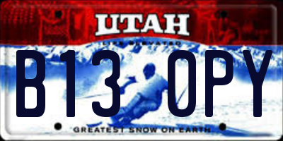 UT license plate B130PY