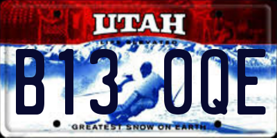 UT license plate B130QE
