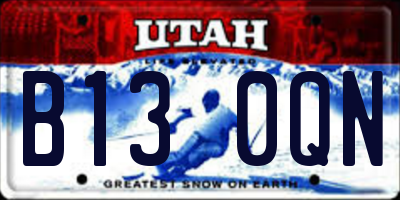 UT license plate B130QN