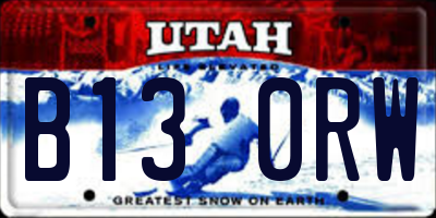 UT license plate B130RW