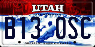 UT license plate B130SC
