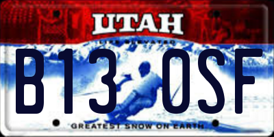 UT license plate B130SF