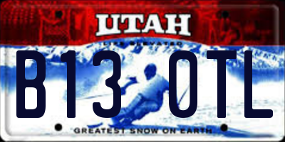 UT license plate B130TL