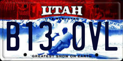 UT license plate B130VL