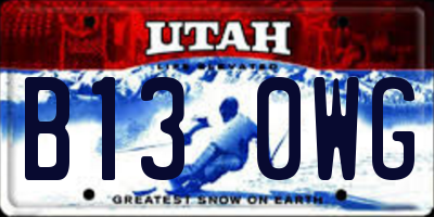 UT license plate B130WG