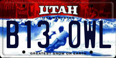 UT license plate B130WL