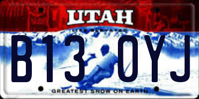 UT license plate B130YJ