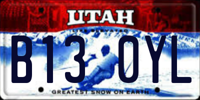 UT license plate B130YL