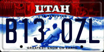 UT license plate B130ZL