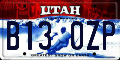 UT license plate B130ZP