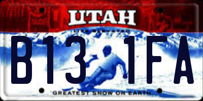 UT license plate B131FA