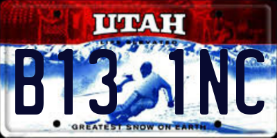 UT license plate B131NC