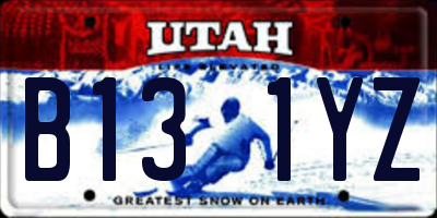 UT license plate B131YZ