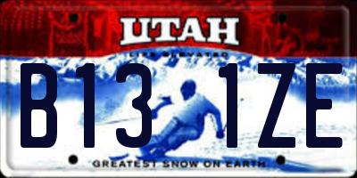 UT license plate B131ZE