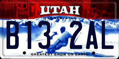 UT license plate B132AL