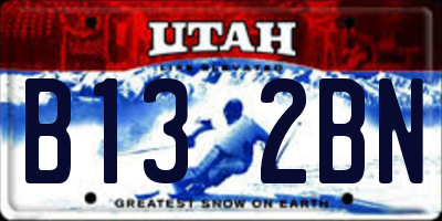 UT license plate B132BN