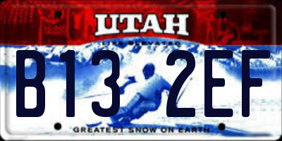 UT license plate B132EF