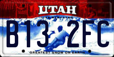 UT license plate B132FC