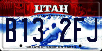 UT license plate B132FJ