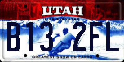 UT license plate B132FL