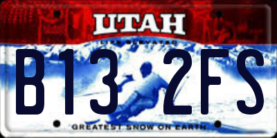 UT license plate B132FS