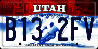 UT license plate B132FV