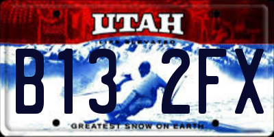 UT license plate B132FX