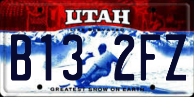 UT license plate B132FZ