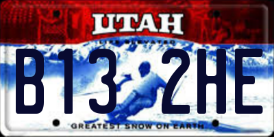 UT license plate B132HE
