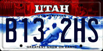 UT license plate B132HS