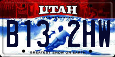 UT license plate B132HW