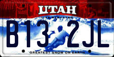 UT license plate B132JL
