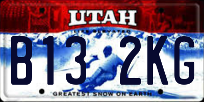 UT license plate B132KG