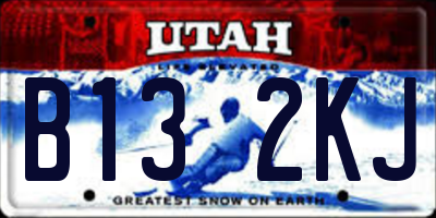 UT license plate B132KJ