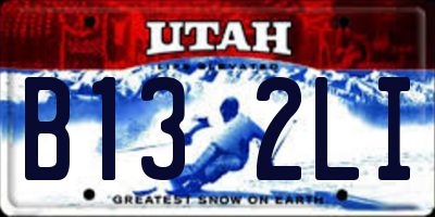 UT license plate B132LI
