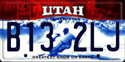 UT license plate B132LJ