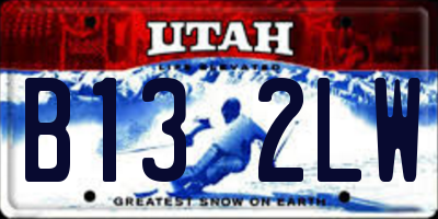 UT license plate B132LW