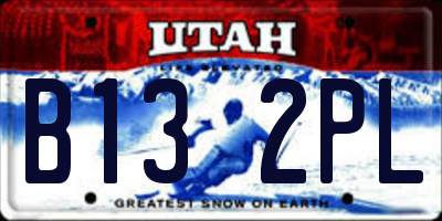 UT license plate B132PL