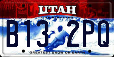 UT license plate B132PQ