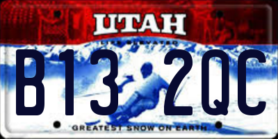 UT license plate B132QC