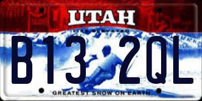 UT license plate B132QL