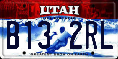 UT license plate B132RL