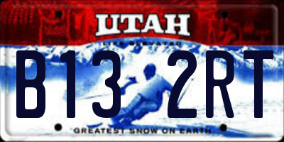 UT license plate B132RT