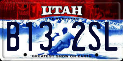 UT license plate B132SL
