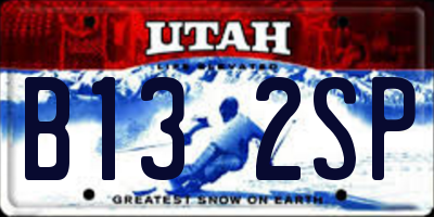UT license plate B132SP