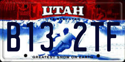 UT license plate B132TF