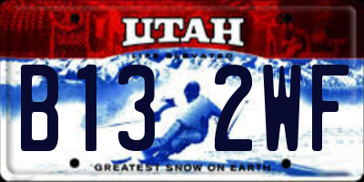 UT license plate B132WF