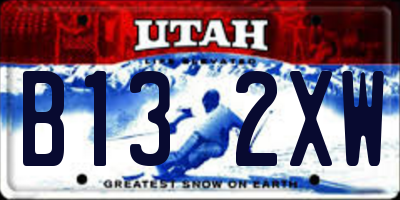 UT license plate B132XW