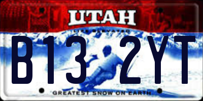 UT license plate B132YT