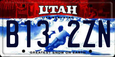 UT license plate B132ZN
